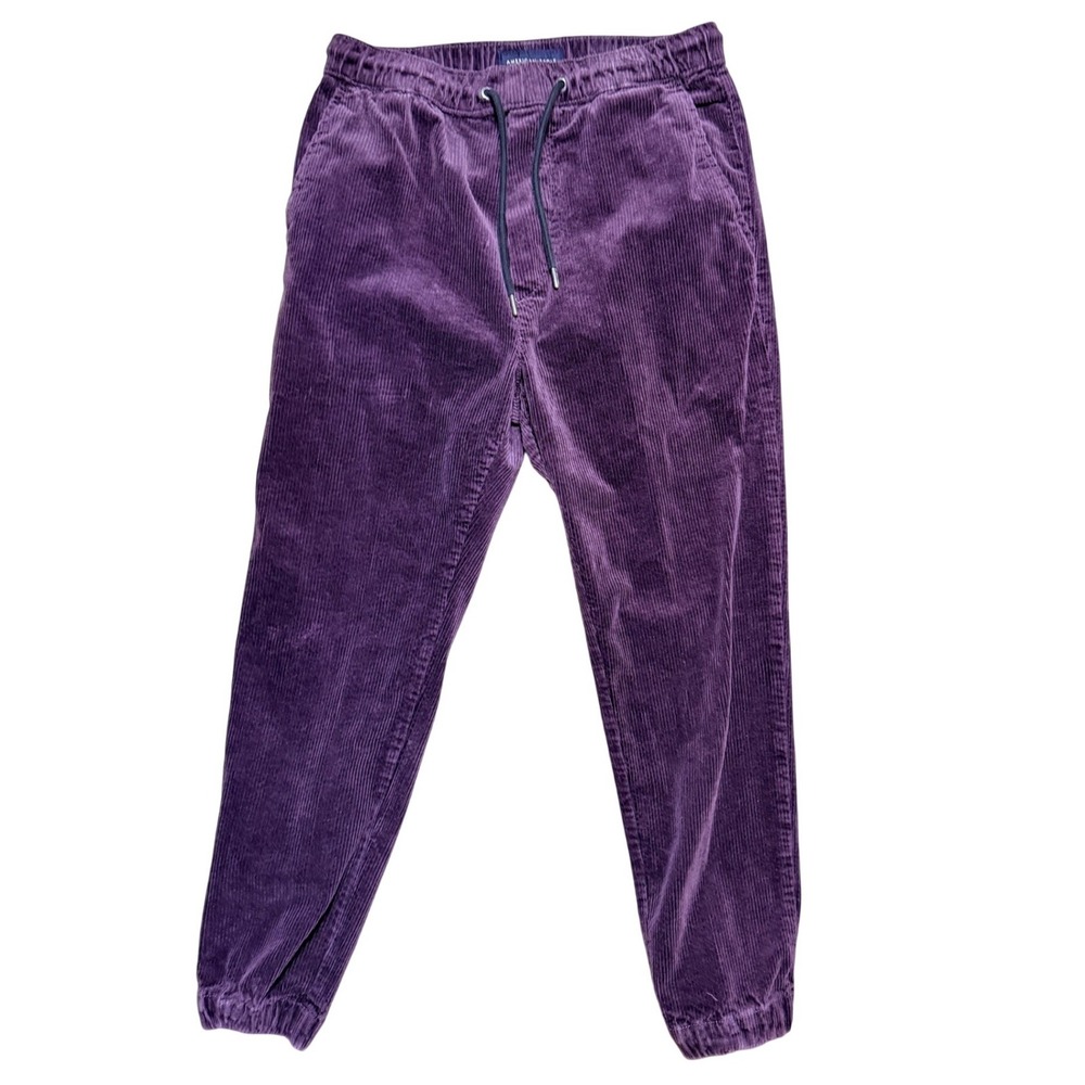 American Eagle Joggers Mens S Ne(x)t Level Flex Purple Corduroy EUC